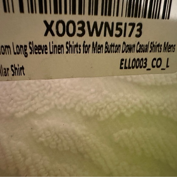 Men's‎ Brown Shirt Size L 30% Linen 70% Rayon - Picture 8 of 12